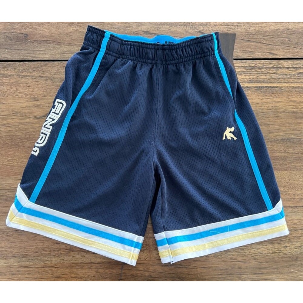 AND1 Basketball Shorts Youth Small 6/7 Navy Blue Athletic Mesh